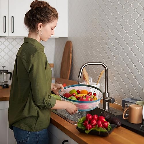 Miniatura 8 de WENWELL Cubierta grande para salpicaduras de microondas y alfombrilla de silicona, tapa de plato plegable ventilada de 12 pulgadas y tapete de