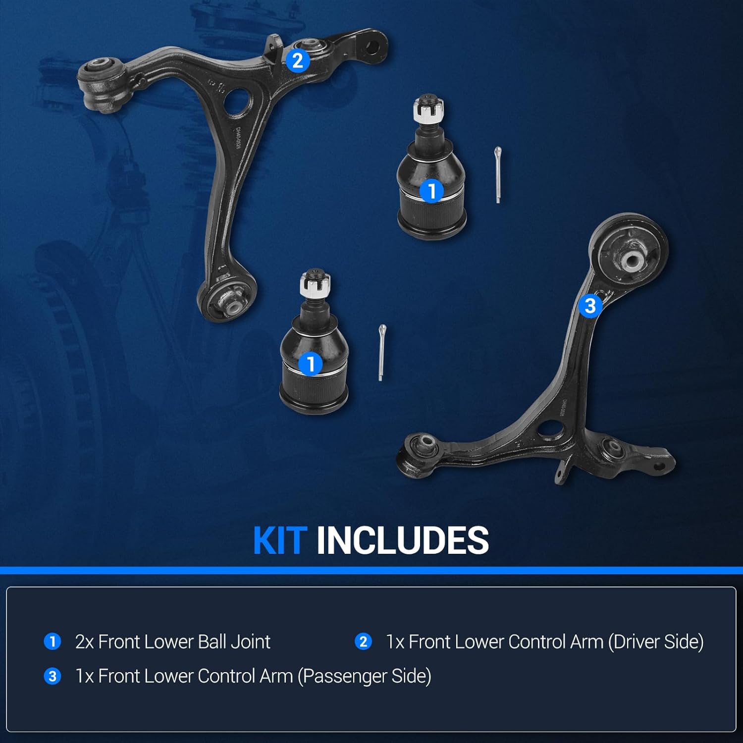 Autoround K640290 K640289 Front Lower Control Arm w/Ball Joint Compatible with Honda Accord 2003-2007, Acura TSX 2004-2008, 4pcs