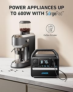 Anker 521 Portable Power Station Upgraded with LiFePO4 Battery, 256Wh 6-Port PowerHouse, 300W (Peak 600W) Solar Generator (Solar Panel Optional), 2 AC Outlets, 60W USB-C PD Output, Outdoor Generator