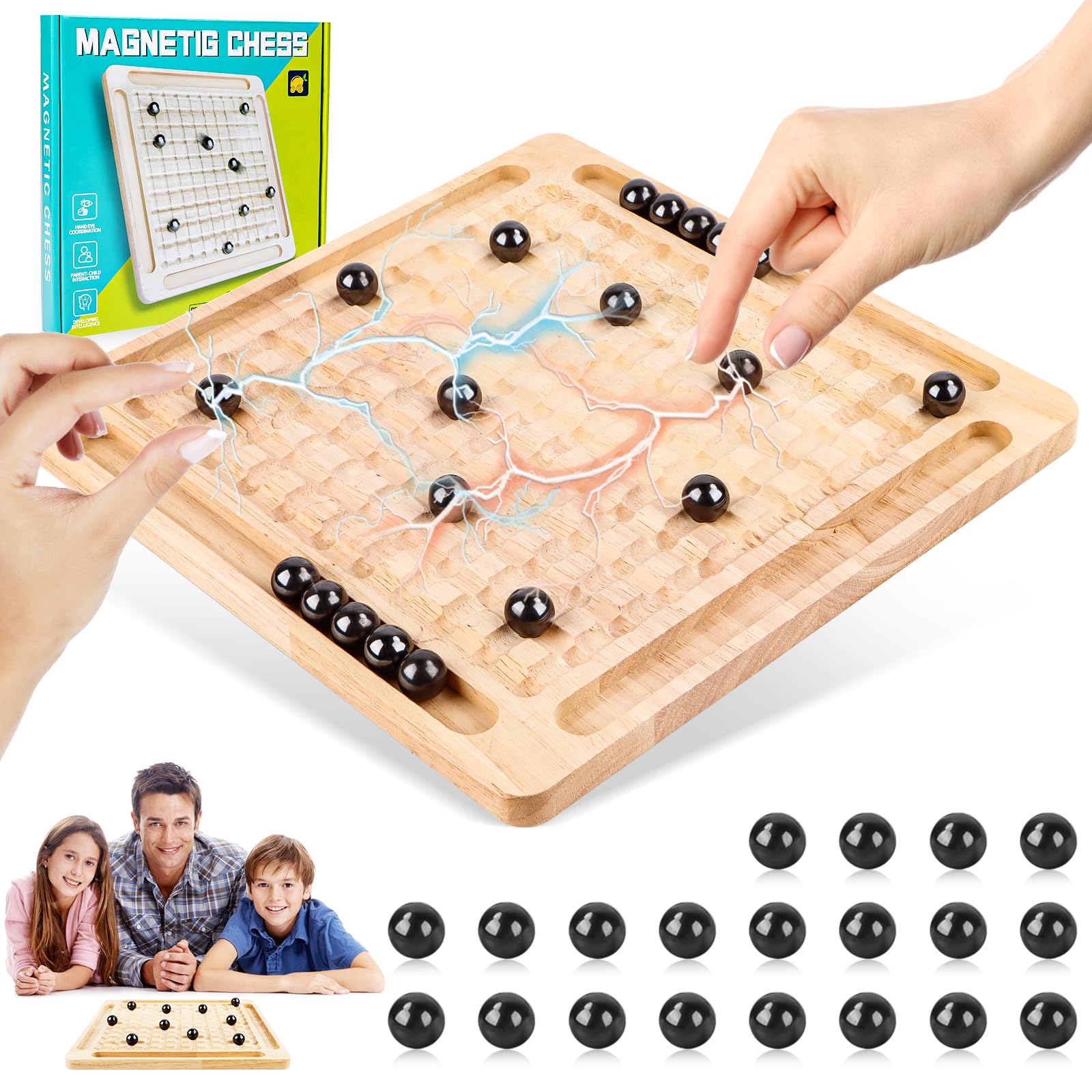 Juego De Ajedrez Magnético Portátil Con Piedras Esféricas, Ideal Para Viajes