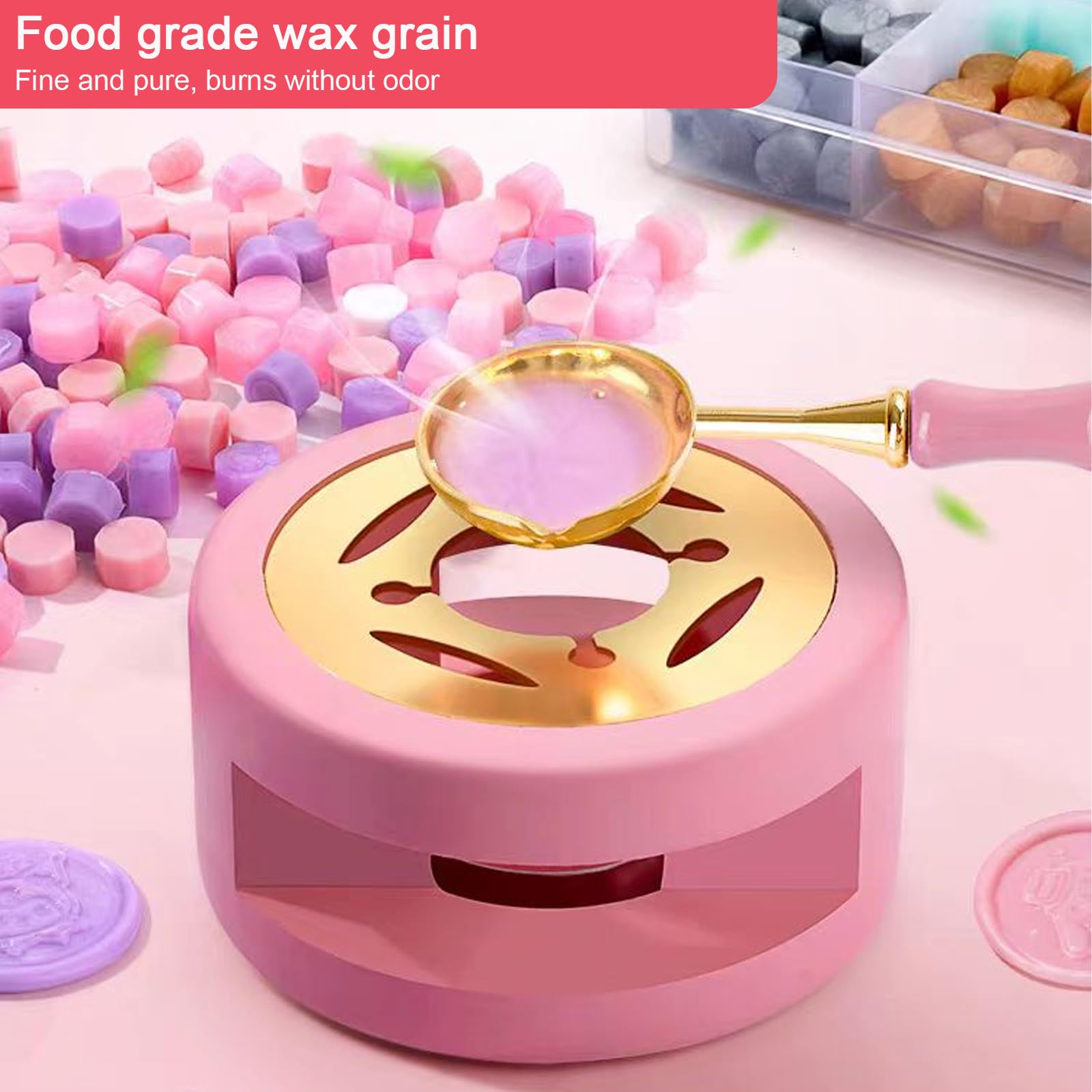 960 Pcs Wax Seal Kit, 960 of Wax Seal Beads in 24 Colors, 6 X Waxs Seal Stamp Head Pens for Vintage Envelopes Letters Crafts Decoration - Image 3
