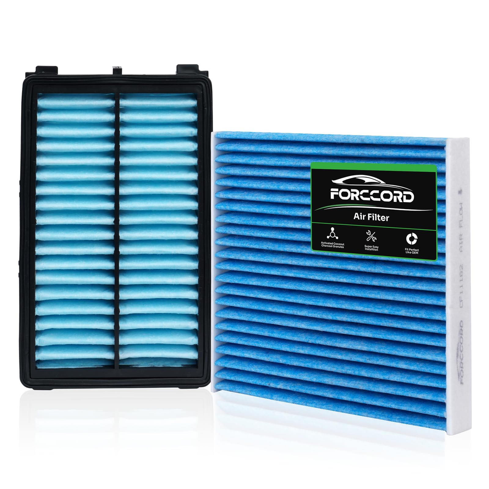 Cabin & Engine Air Filter Fit for Hyundai Sonata Gas 2015 2016 2017 2018 2019 2.4L (Not for Hybrid) Activated Carbon Cabin Filter Replacement Air Filter CF12151 CA11942 Car Accessories