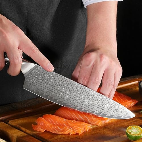 Miniatura 4 de Juego de cuchillos de Damasco de 5 piezas para juegos de cuchillos de cocina para cocina con bloque mango ergonómico para cuchillo de chef, acero
