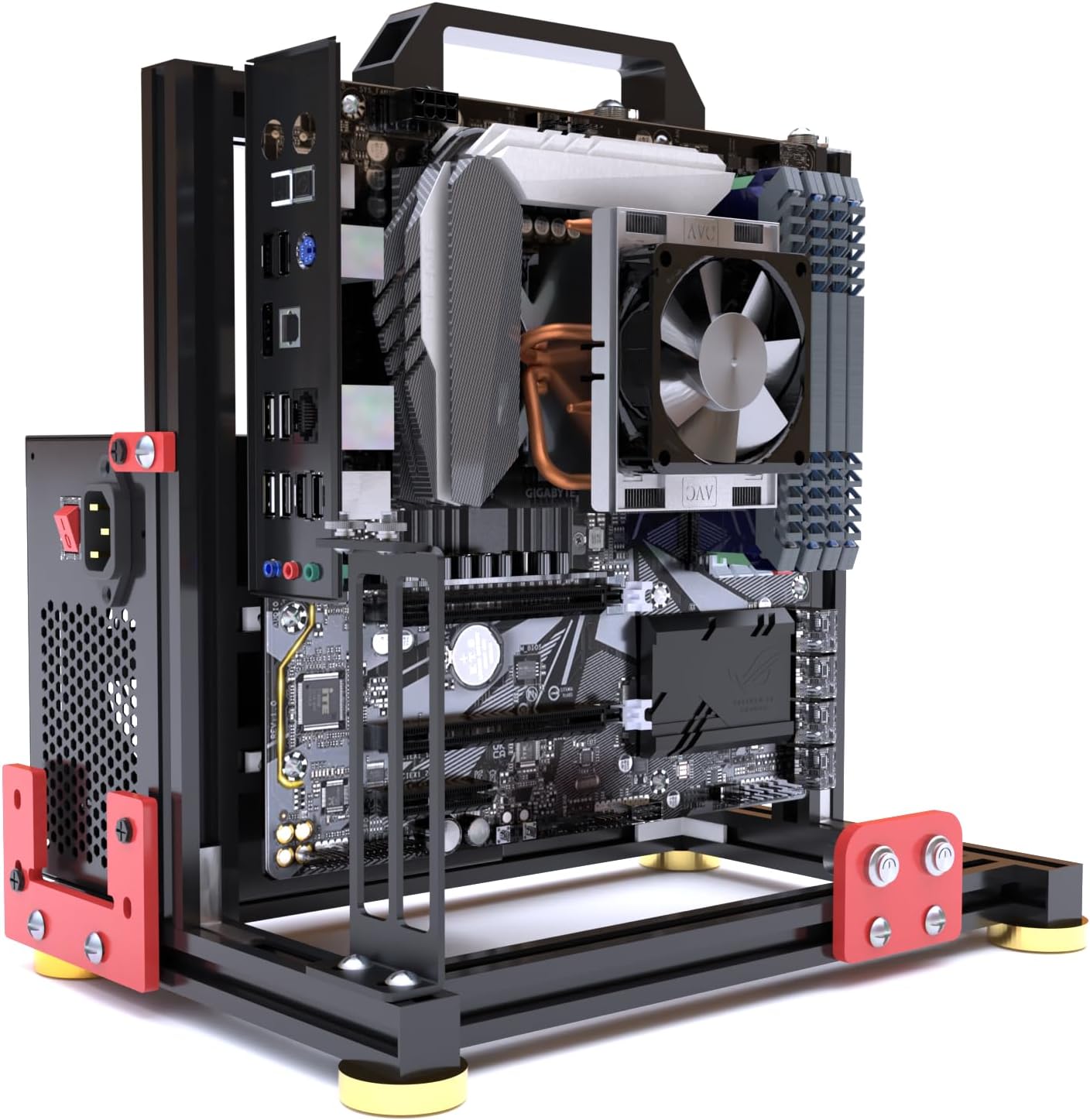 DIY Aluminium Pc Open Case Computer Chassis Test Bench Support Water Cooling Support Server Chassis Support Itx Matx ATX Eatx (3.ATX)