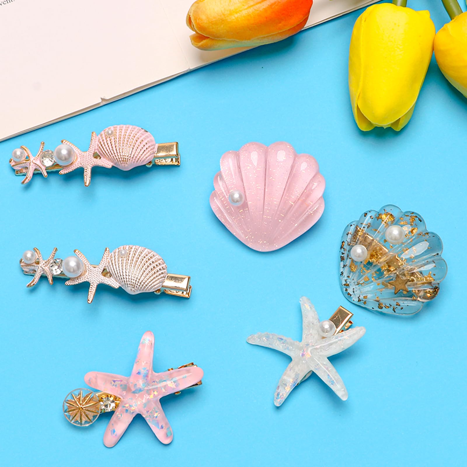Amazon.com : 6 Pieces Starfish Hair Clip Set, Catcan 