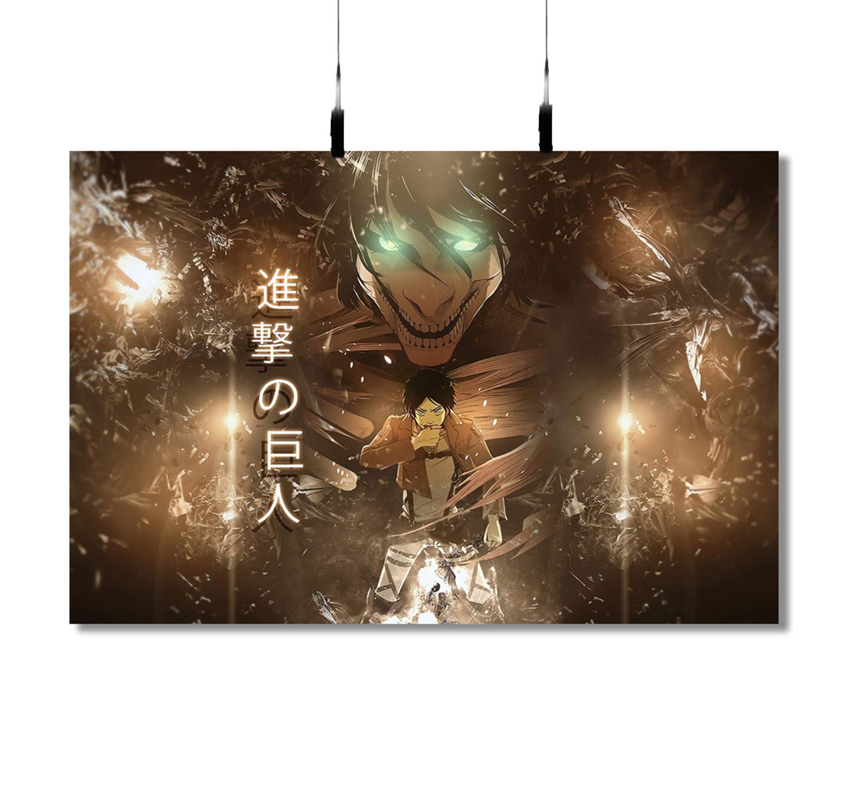 Attack on Titan Poster 24×36 inches Unframed Anime Poster for Rooms Offices Dorms Homes Aesthetic Eren Jaeger Poster for Wall Posters