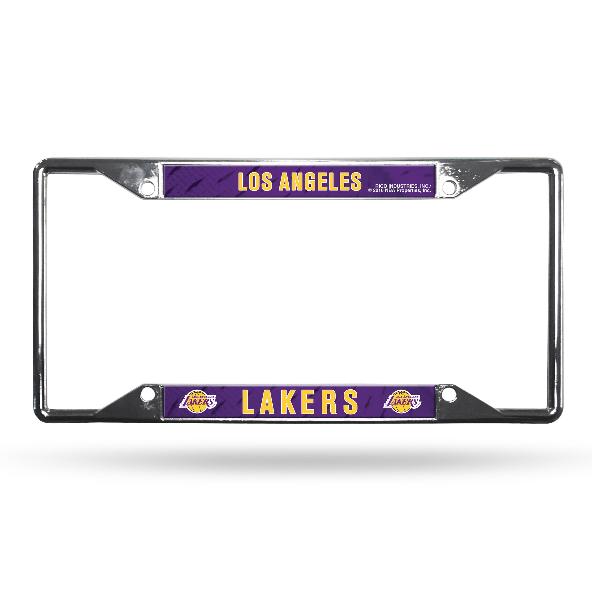 NBA Rico Industries Easy View Chrome License Plate Frame, Los Angeles Lakers , 6 x 12.25