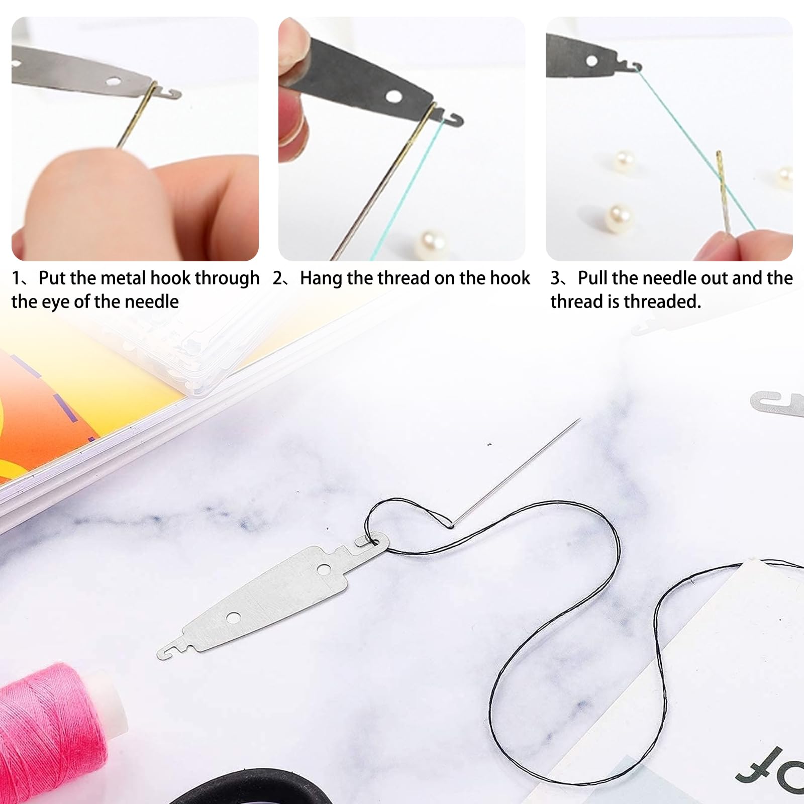 5 Enfile-aiguilles En Plastique Et Acier - Pour Couture à Main Et Machine - Facile D'utilisation - 5