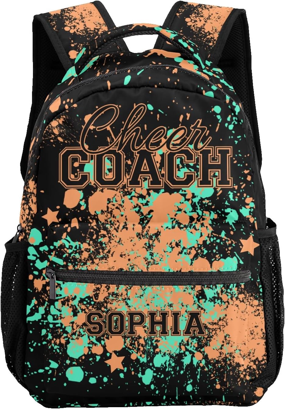 Personalized Custom Watercolor Cheerleader Cheer Coach Backpack Lightweight Travel Hiking Causual Bag With Name