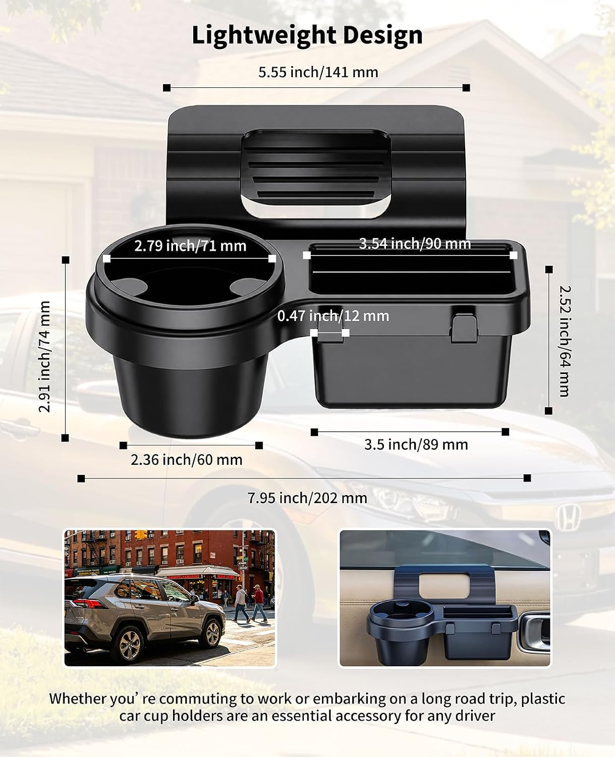 2 PCS Car Window Multifunctional Storage Organizer, Vehicles Door Hanging Storage Organizer with Extra Cup Holder, Auto Window Mounted Organizer for Cell Phone Earphone Key Snacks Water Cup