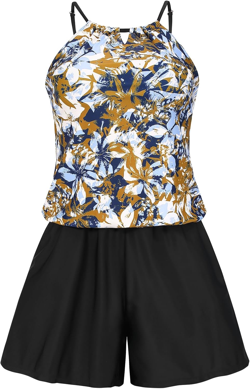 Smismivo Swim Romper with Built in Bra and Pockets 2025 Women's Modest One Piece Swimsuit Shorts Dress Bathing Suit - Image 5