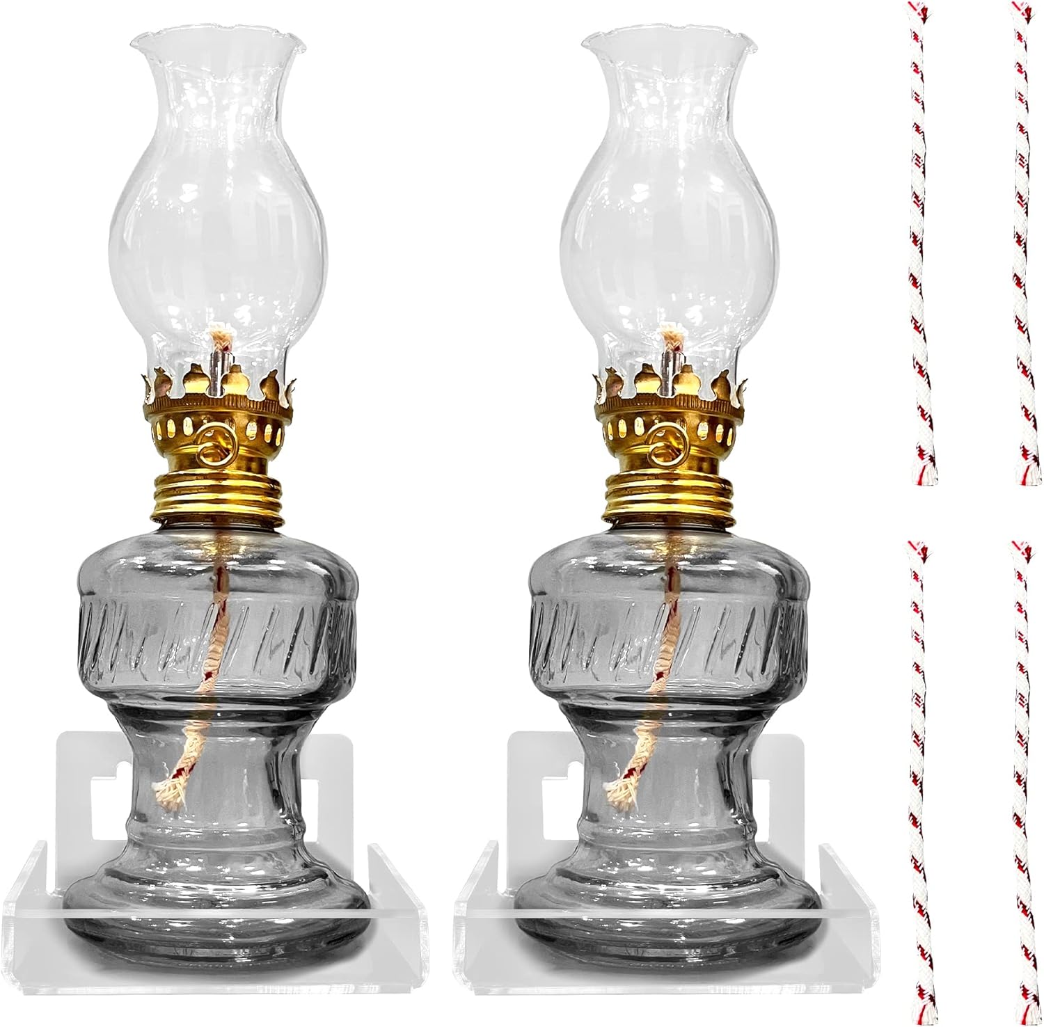 OFILLES 2 Wall Mount 5 Fluid Ounce Oil Lamps for Indoor Use