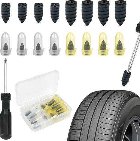 Kit Riparazione Pneumatici 50 Pezzi - Chiodi In Gomma Per Auto, Moto E Bici, Con Cacciavite - Foto 6