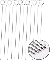 HONSHEN 12 Inch Square Stainless Steel BBQ Skewers 12 Pack - Anti-Spin Kebab Sticks for Grilling Meats & Veggies