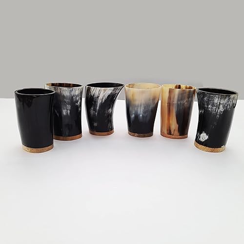 Miniatura 6 de Vasos de chupito Viking Drinking Horn  Jarro de cerveza Auténtico cuerno de buey hecho a mano para hidromiel y vino, regalo de primera calidad para