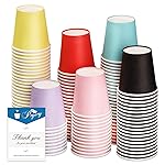 Prgery 120 Count 3oz Colorful Paper Cups,Mouthwash Cups, Disposable Bathroom Cups,Small Paper Cups 3oz Ideal for Bathroom,Supermarket,Birthday Party,Picnic and BBQ(Mixed Colors)