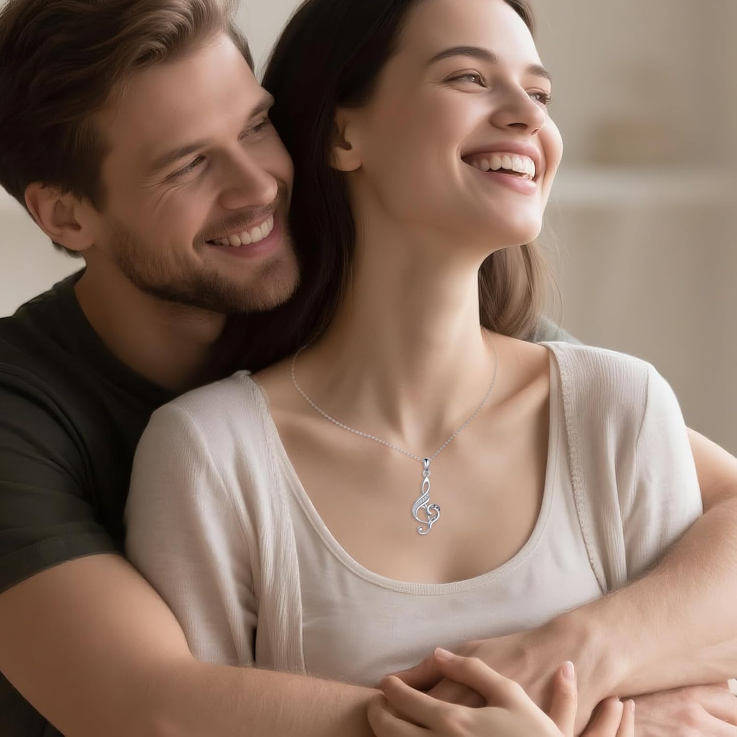 Music Necklaces 925 Sterling Silver Earphone/Guitar Pick/Music Note Pendant Necklace Anniversary Birthday Gifts - Image 3