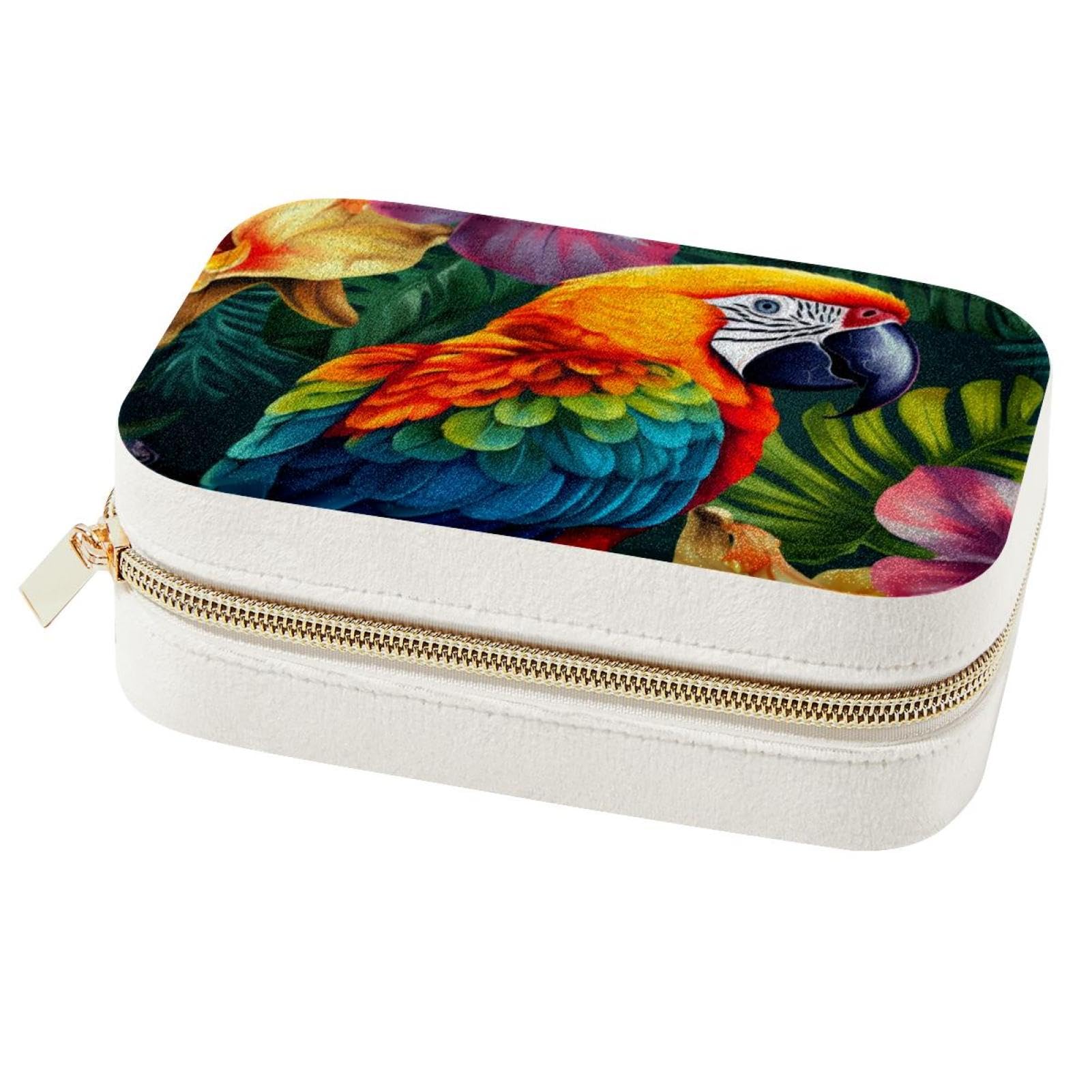 Boîte à bijoux perroquet grand format, le cadeau idéal double couche pour fille et femme