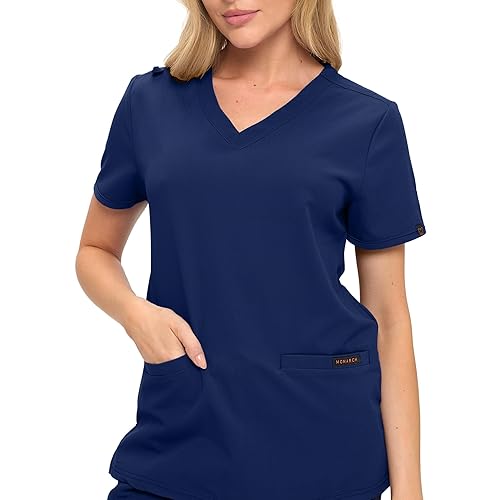 Women’s Scrub Top – Comfortable Stretch V-Neck Medical Shirt with