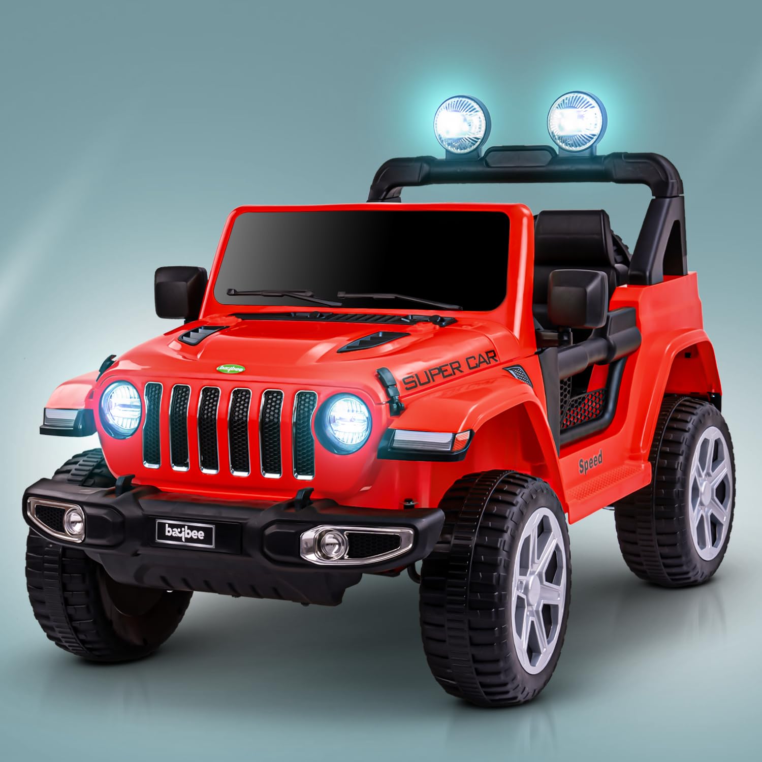 Baybee Battery Car for Kids,Electric Jeep for Kids Ride On Racing Baby Big Jeep Rechargeable Car with R/C for Boys & Girls 2 to 6 Year (Red)