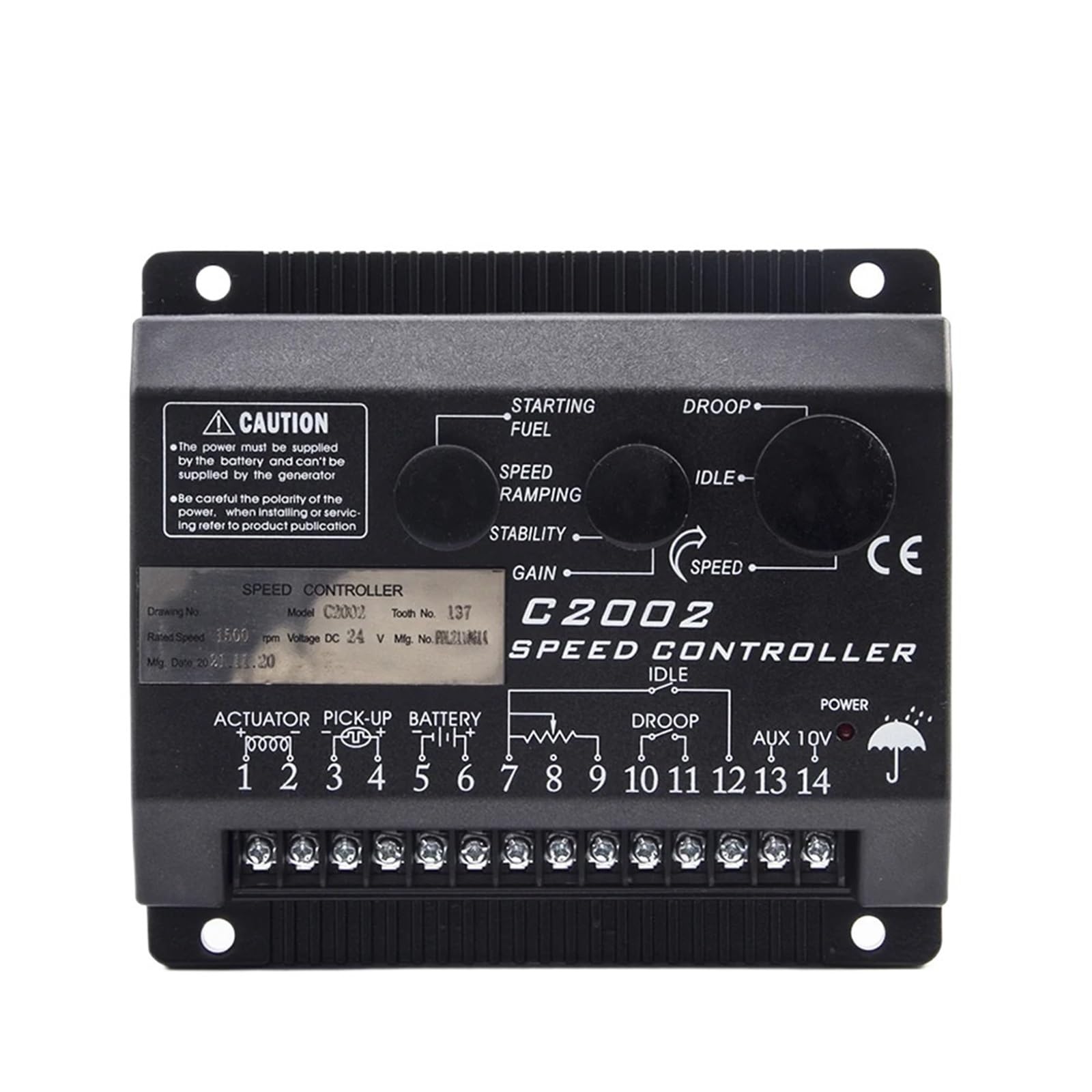 Régulateur de vitesse C2002 pour panneau de commande de générateur CC - 4