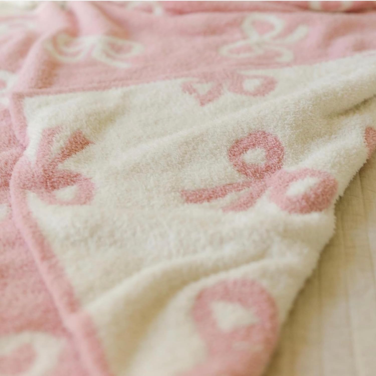 Bow Blanket Pink Bows Soft Throw Blanket Reversible Premium Cozy Fabric for Best Comfort - for Infant,Toddler,Newborn,Nursery,Girl,Throw,Crib,Stroller,Gift, (Pink Bows, 30x40 in) - Image 7
