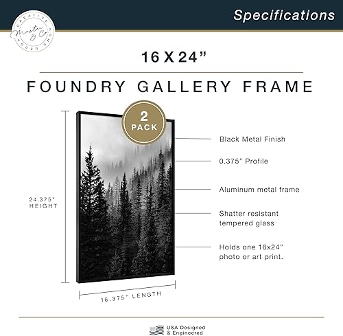 Vista 34 de MCS Master & Co. Foundry Gallery - Marco metálico de pared color negro, 16 x 24 pulgadas sin paspartú