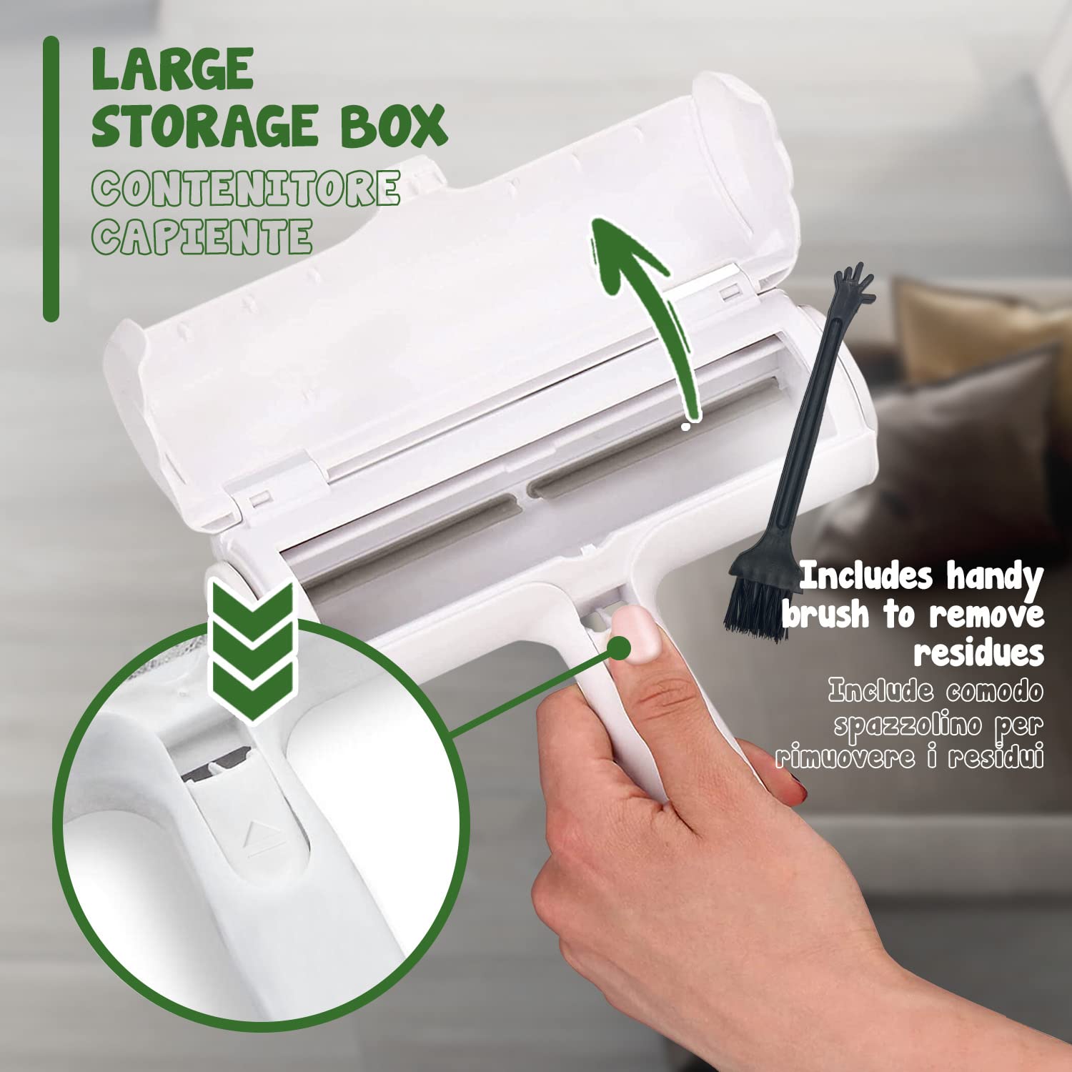 Rullo Togli Pelucchi Animali Domestici - 330 Fogli Appiccicosi | Per Vestiti, Divano, Auto - Foto 8