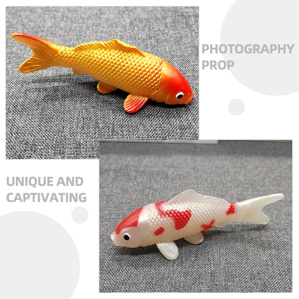 Happyyami Simulated Koi Fish Ornament 4.5 Inch Artificial Carp Decoration for Aquarium Fish Tank Photography Prop Home Office Restaurant Decor