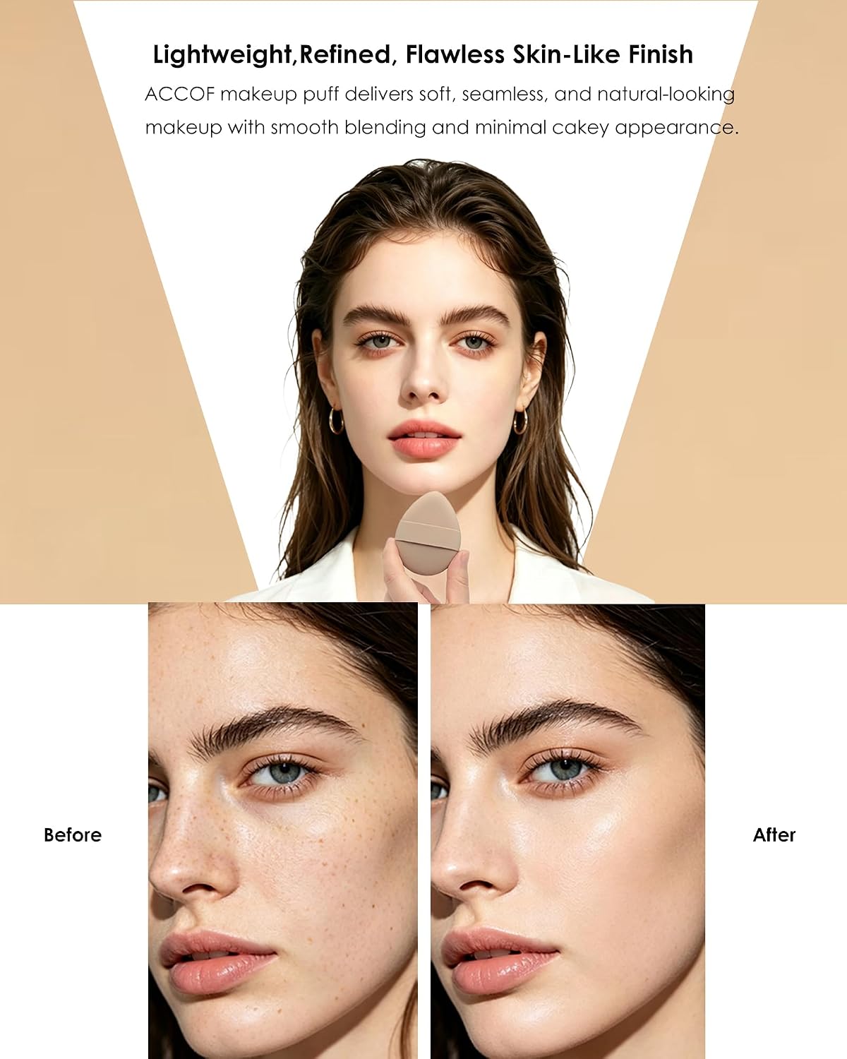 3 Pcs Teardrop Beauty Blender Sponge for Makup Foundation, Powder & Concealer,2.95 Inch Double-Sided Rubycell Makeup Sponge, Ultra-soft Foundation Makeup Puff for Beginners & Makeup Lovers