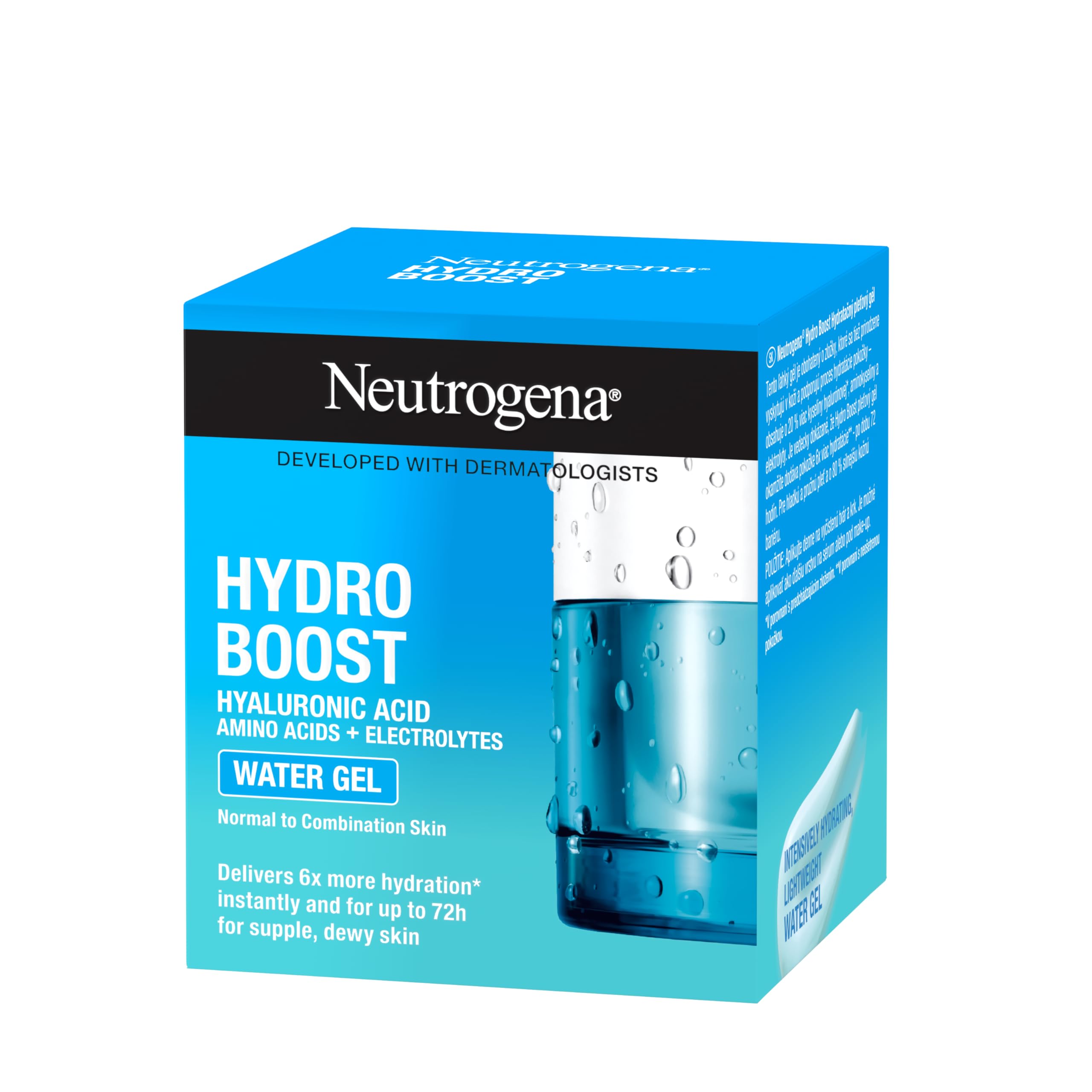 NEUTROGENA® Hydro Boost® Water Gel Nawadniający żel 50ml. Nawadniający żel do cery normalnej i mieszanej, nawilża skórę i wzmacnia jej barierę ochronną. Beztłuszczowa formuła, nie zatyka porów.