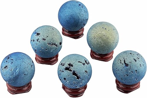 Miniatura 8 de SUNYIK - Bola esfera drusa geoda con revestimiento de titanio, bola de cuarzo de vidrio, gema de ágata, escultura decorativa, curación.