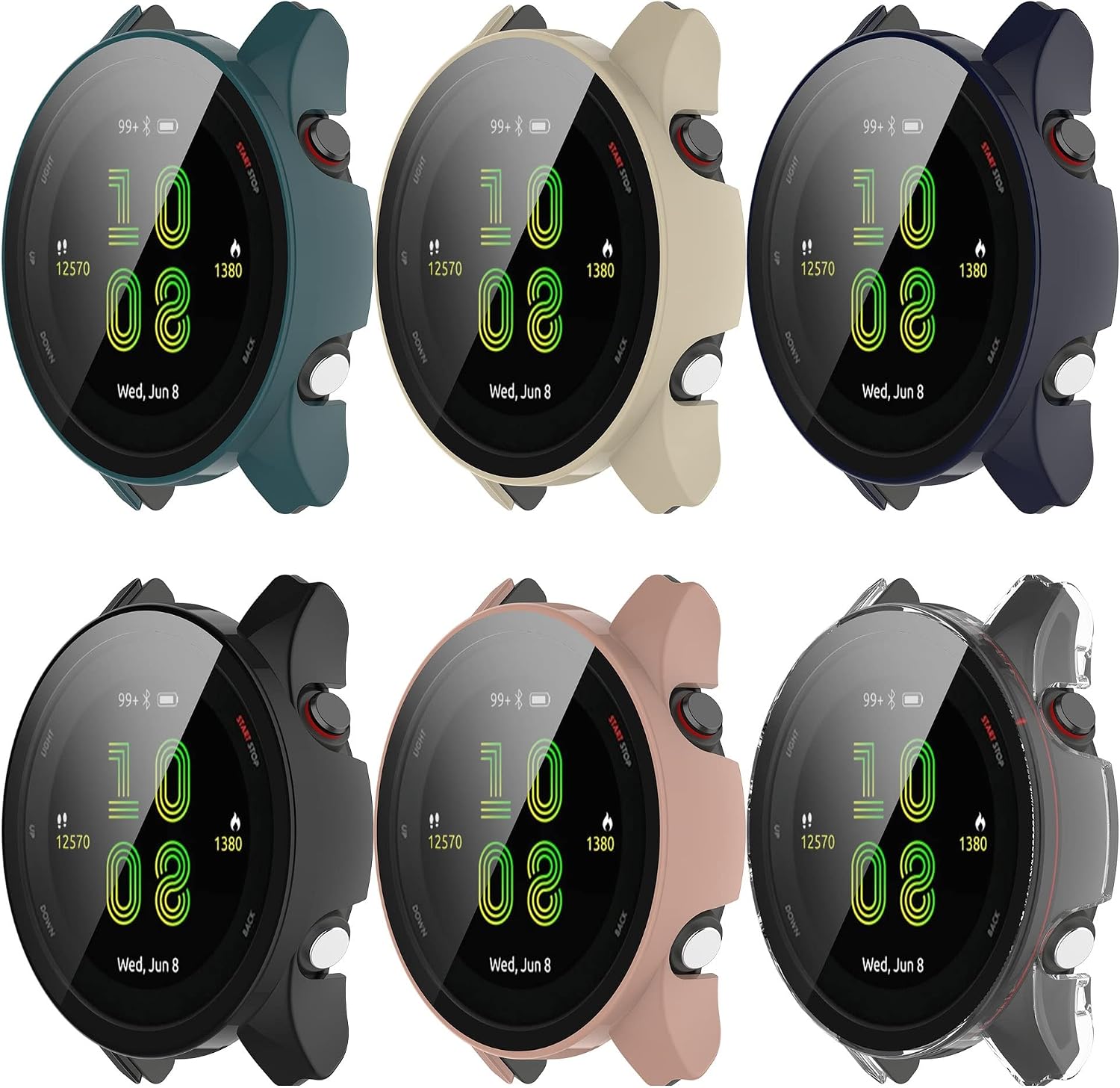 Compatible for Garmin Forerunner 255S Screen Protector Case Accessories, Protective Face Cover Bumper Case for Forerunner 255S/Forerunner 255S Music Women Men (6Colors)