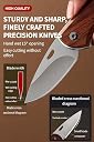 CHETUU Mini Pocket Foldable Knife, Stainless Steel Blade with ABS Handle, Compact Portable EDC for Kitchen, Travel, Camping and Home Use gallery image