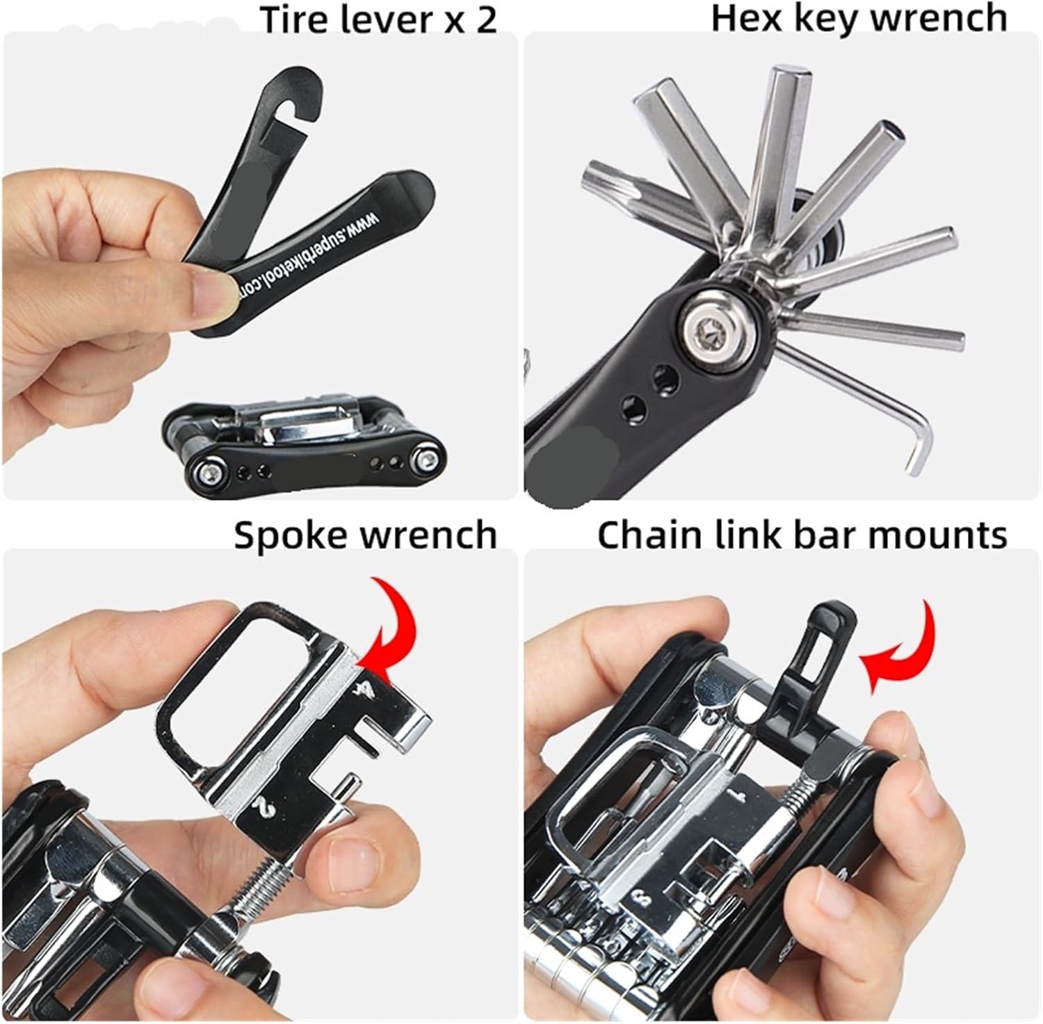 Super B 18 In 1 Mini Bicycle Multitool Bike Repair Multifunctional Tools 2/2.5/3/4/5/6/8 Mm Allen Wrenches Chain Tool Durable
