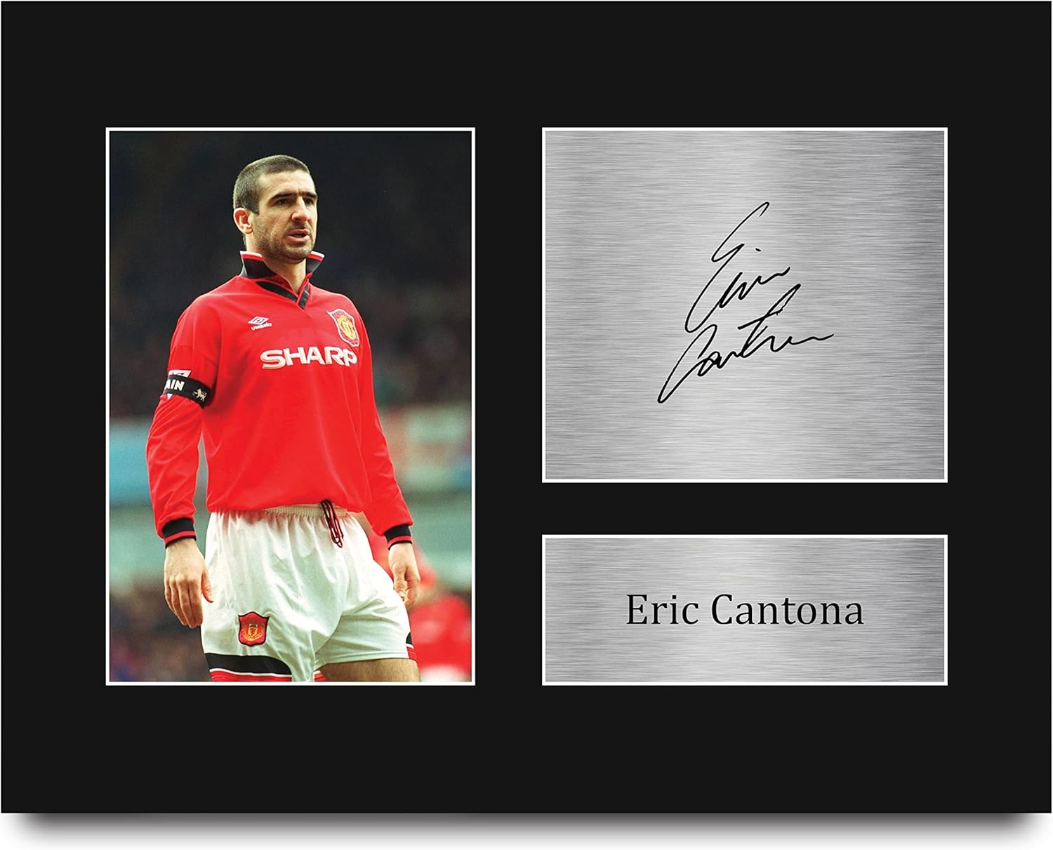 HWC Trading USL Eric Cantona Man Utd Gifts Printed Signed Autograph Picture for Soccer Fans and Supporters - US Letter Size