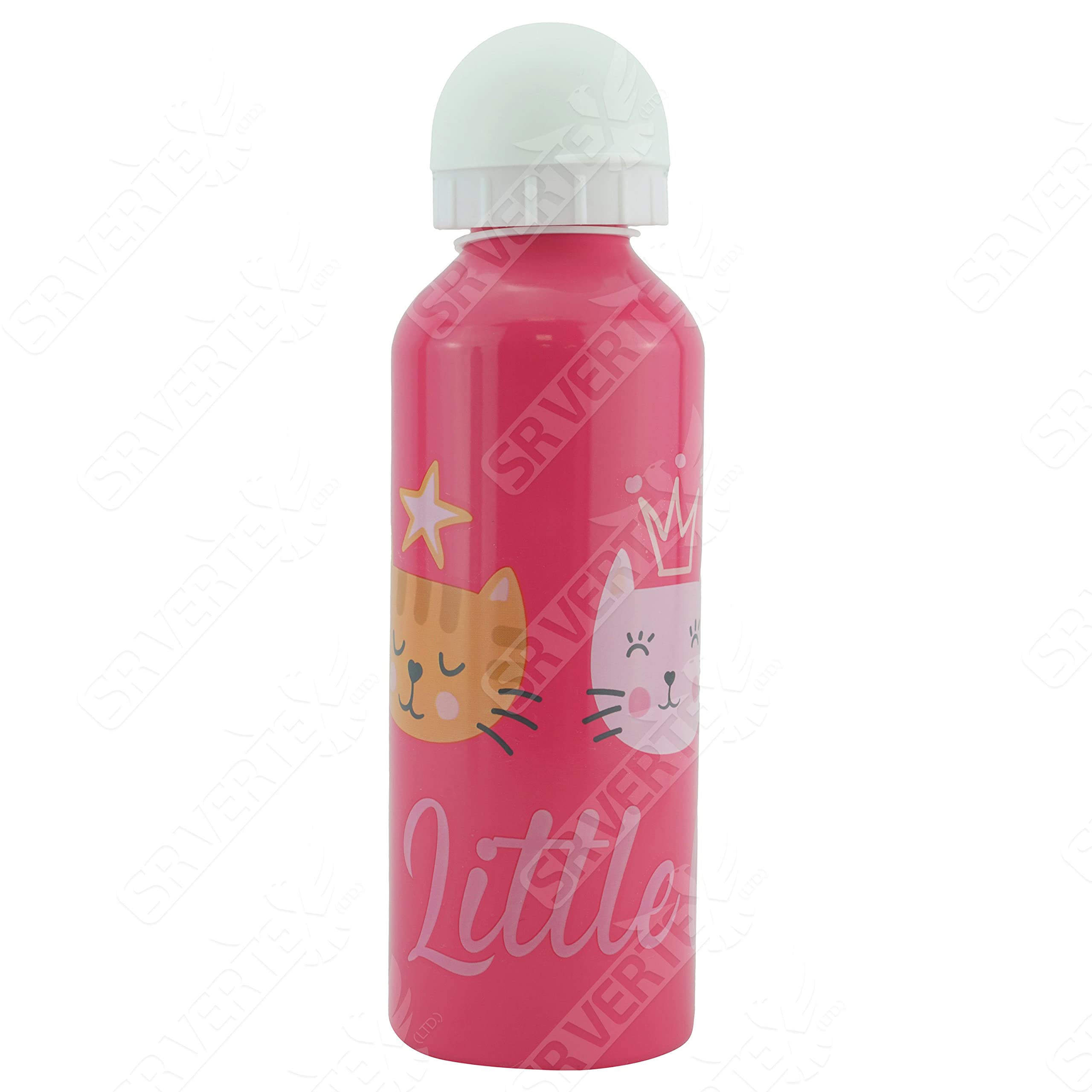 Gourde Aluminium 500ml Pour Enfants Motif Chat - Sans BPA, étanche, Légère Pour école Et Sport