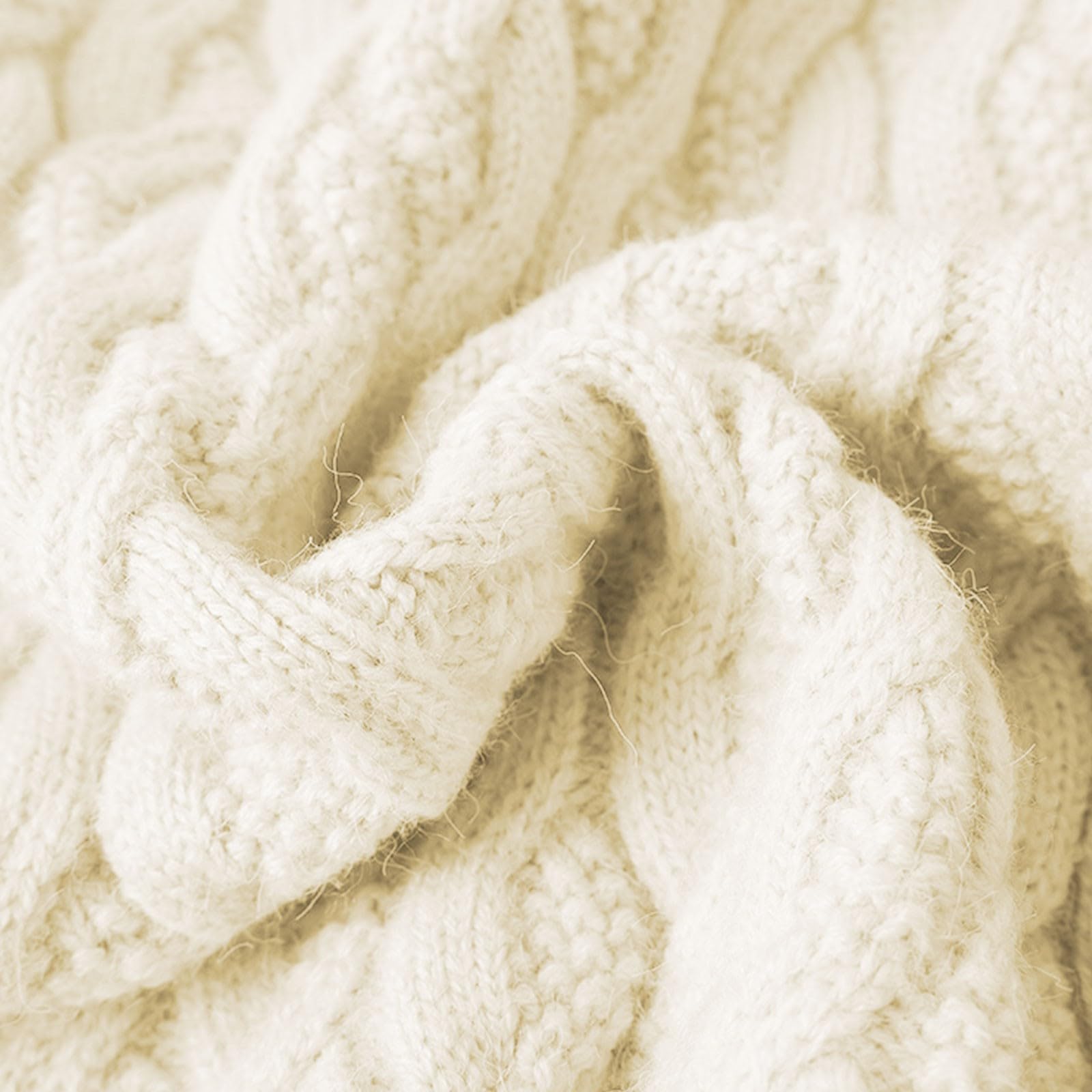 Jersey básico de invierno para niña, cuello alto, patrón trenzado, parte superior de punto