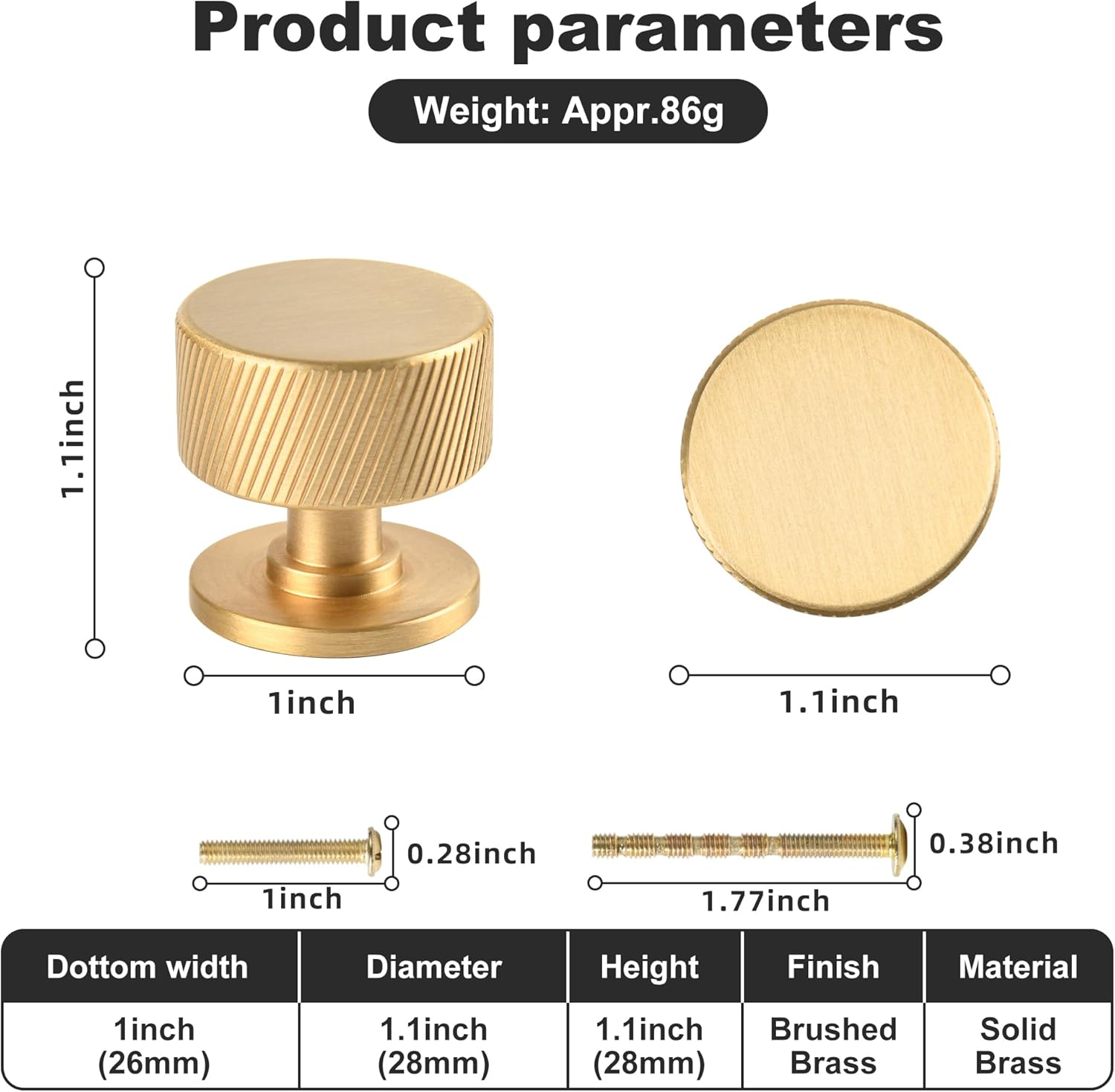 SALISENG Solid Brass Kitchen Cabinet Knobs - Brushed Matt Gold Swirled Dresser Drawer Pulls 5 Pack, 1.1Inch Brass Handles for Bathroom Bedroom Closet Wardrobe,Furniture Hardware Pulls