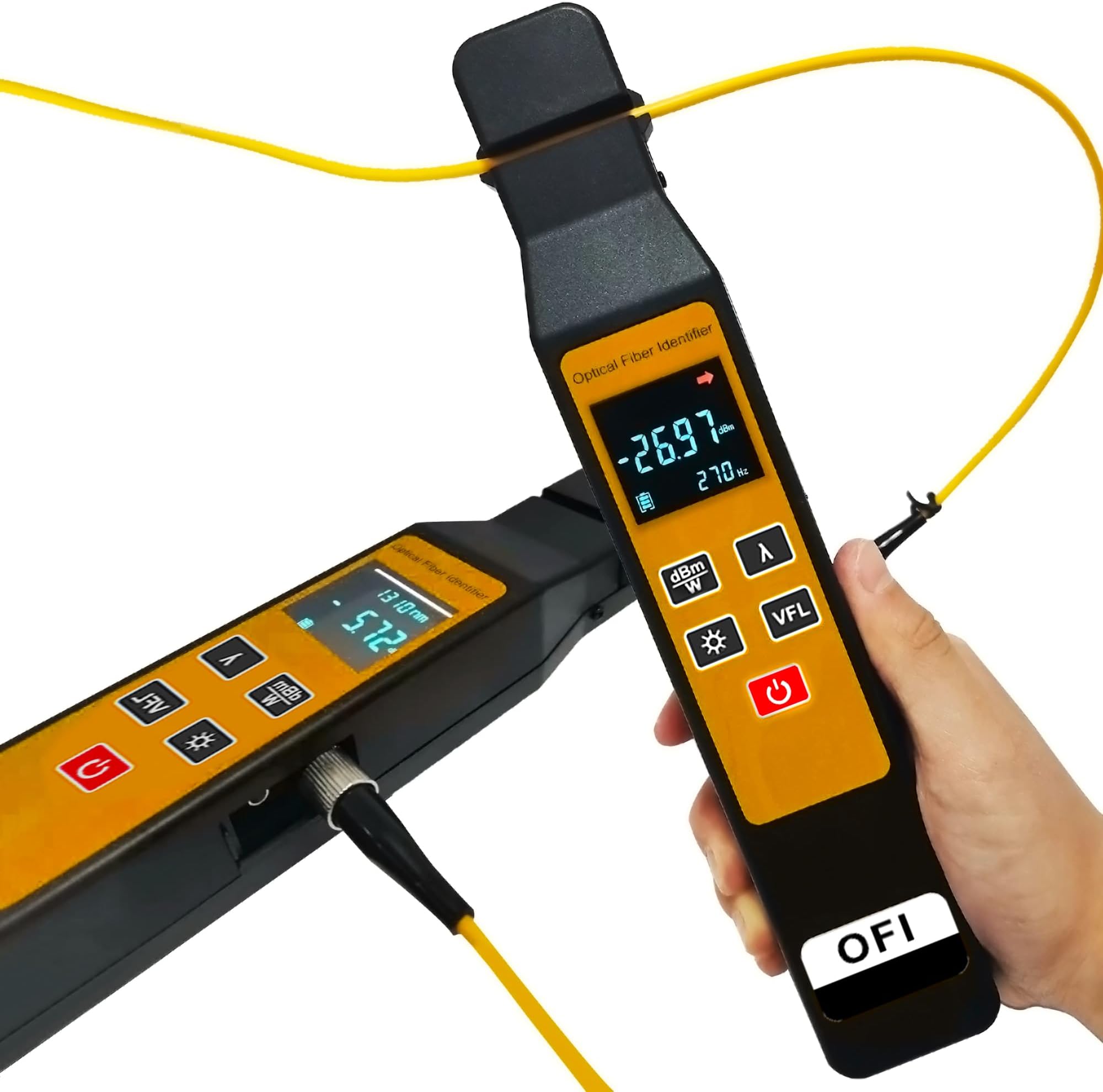 Live Optical Fiber Identifier with Wave Respond 800-1700nm Built in 10mw VFL and Optical Power Meter OPM Functions FTTH Tool (YD-3309D-Y)