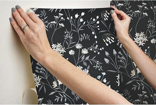 Miniatura 6 de Roommates RMK12179PLW Black Meadow Mix - Papel tapiz para despegar y pegar
