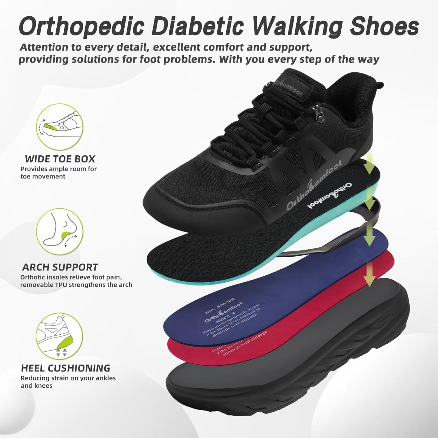 Best Walking Shoes - OrthoComfoot Men's Orthopedic Shoes Review