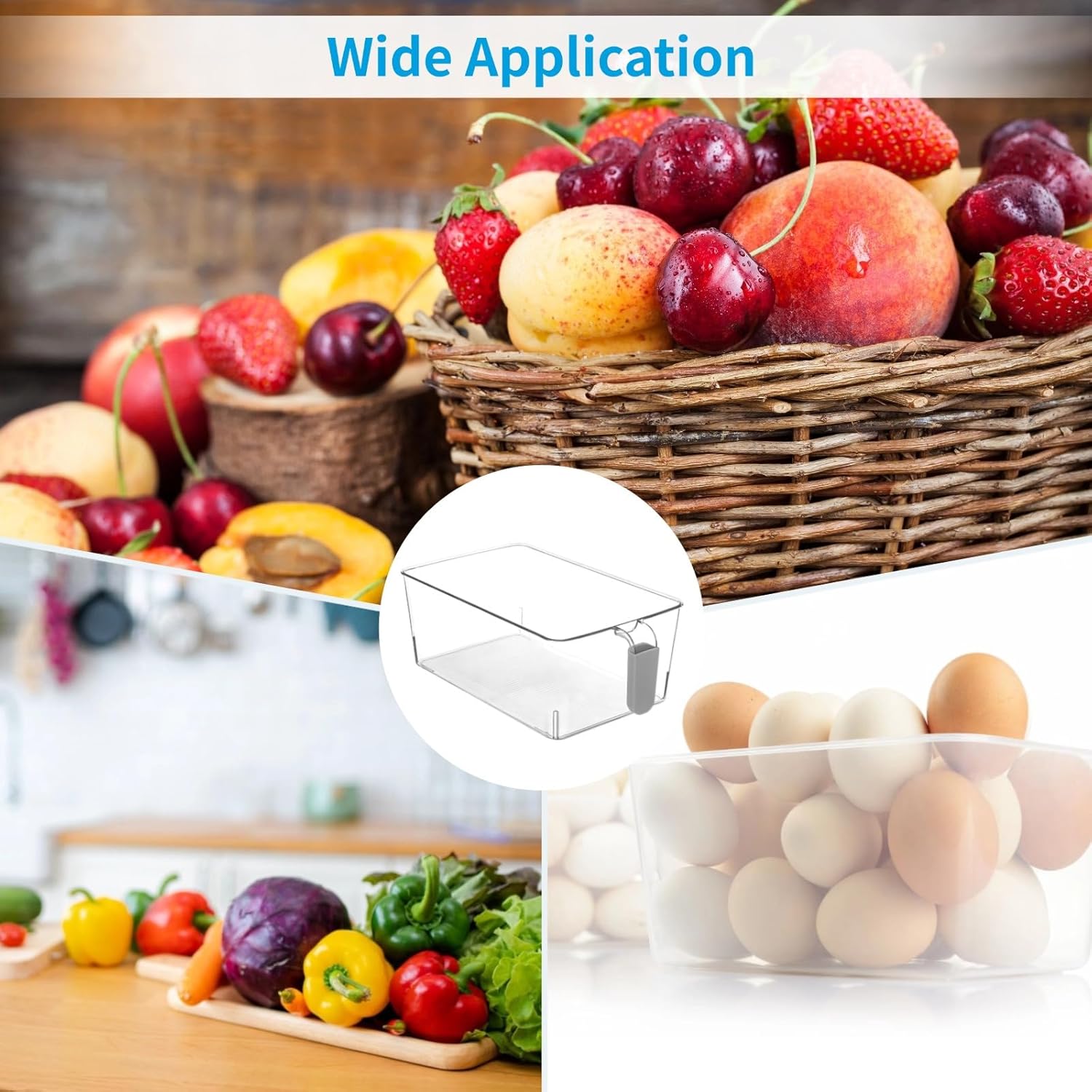 Plastic Clear Ice Bin Set, Freezer Ice Bucket 10 Pcs, Scoop, and Tong, Pull-Out Handle Freezer Transparent Ice Container with Ice Tube Tray, DIY Party Drink