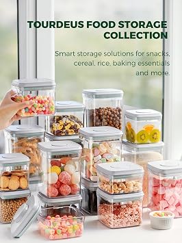 Airtight Food Storage Containers, 8-Piece Pantry Organizer Set