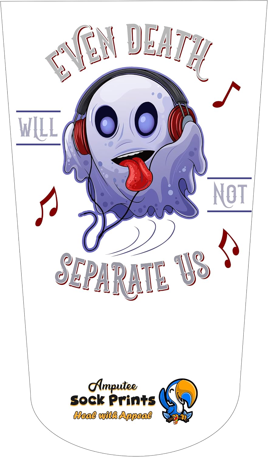 Amputee Sock , "Death Will Not Seperate Us V1",3PLY Residual Wound, Over Shrinker Sock