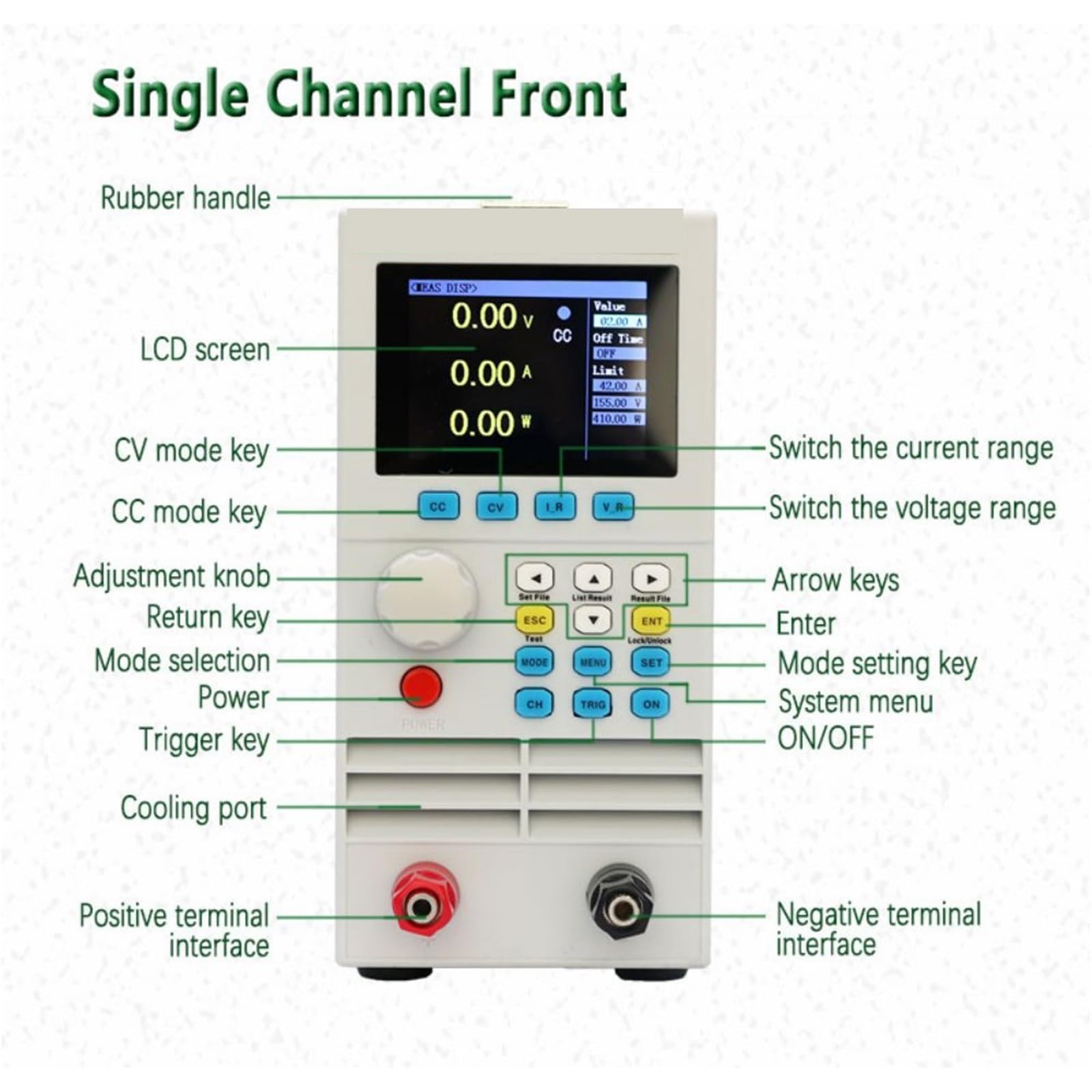 LCR-Messgeräte, Programmierbare elektronische DC-Last der Serie ET54A+, 150 V 40 A/500 V 15 A Schalt-DC-Netzteil, CC/CV/CR/CP-Stromquelle(150V 40A 400W)