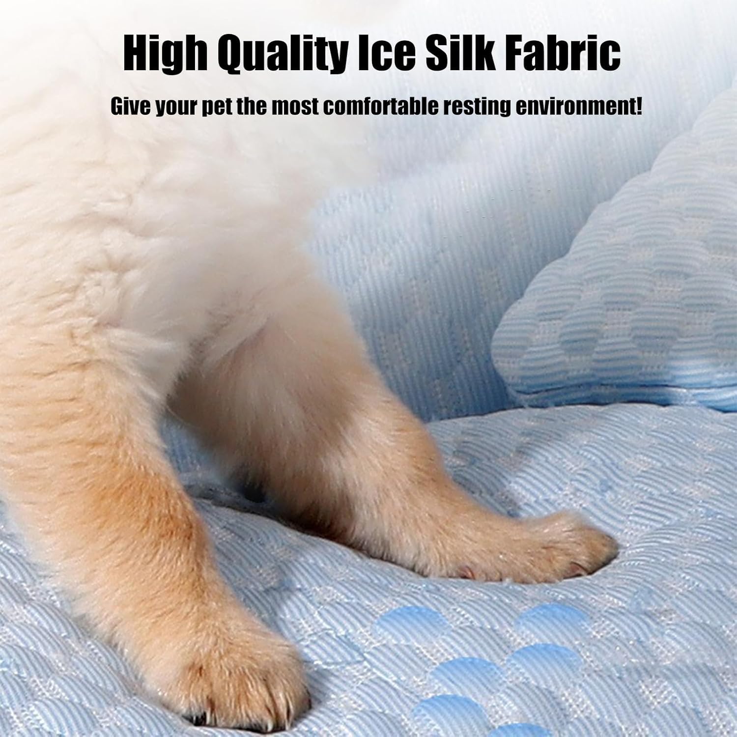 review Ice Silk Cooling Pet Bed Breathable Washable Dog Sofa Bed, Dog Cooling Bed Summer Sleeping Cool Ice Silk Bed for Small, Medium, Large Dogs & Cats Breathable Washable Pet Beds (White, X-Large)