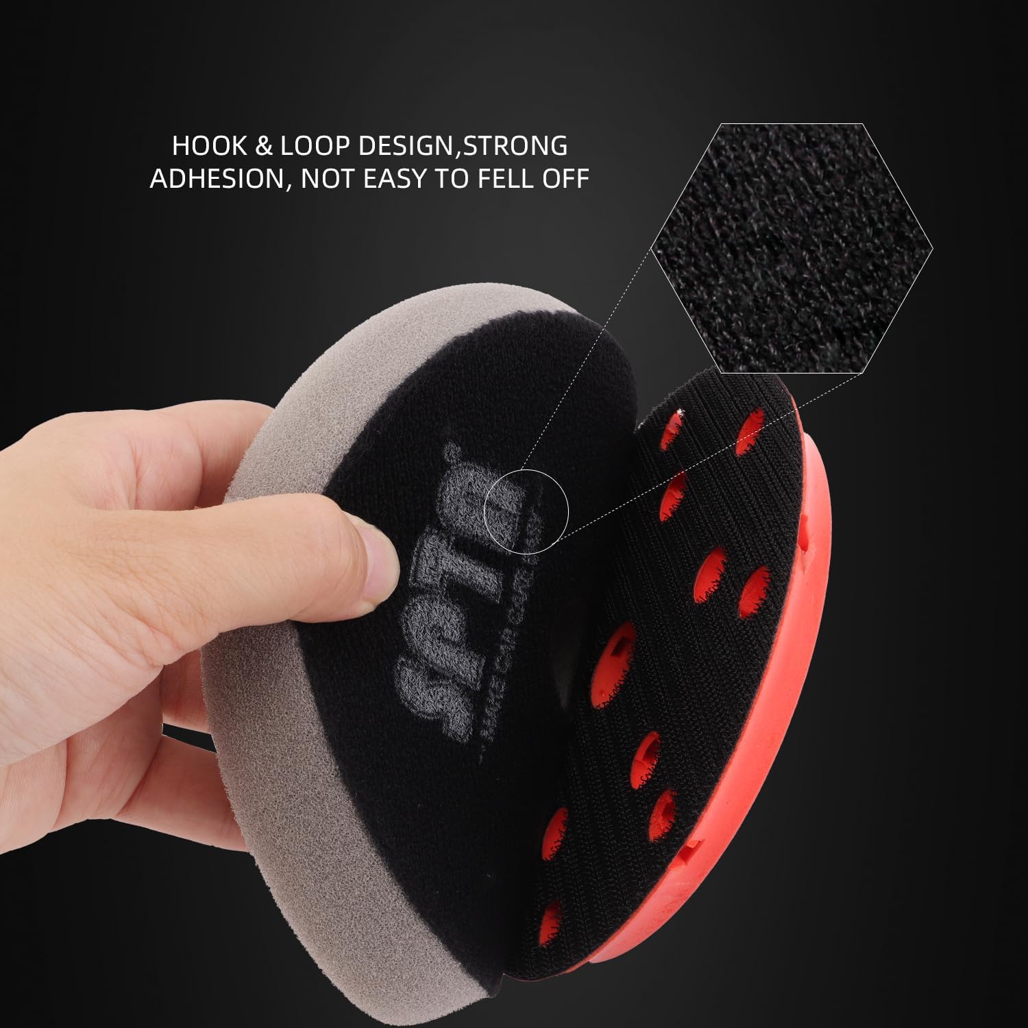 SPTA Gray T40 Ultra-Fine Finishing Foam Polishing Pads, 1Pcs 6 Inch 150mm Backing Plate Compound Buffing Sponge Pads for Car Buffer Polisher Compounding, Polishing and Waxing-SF603