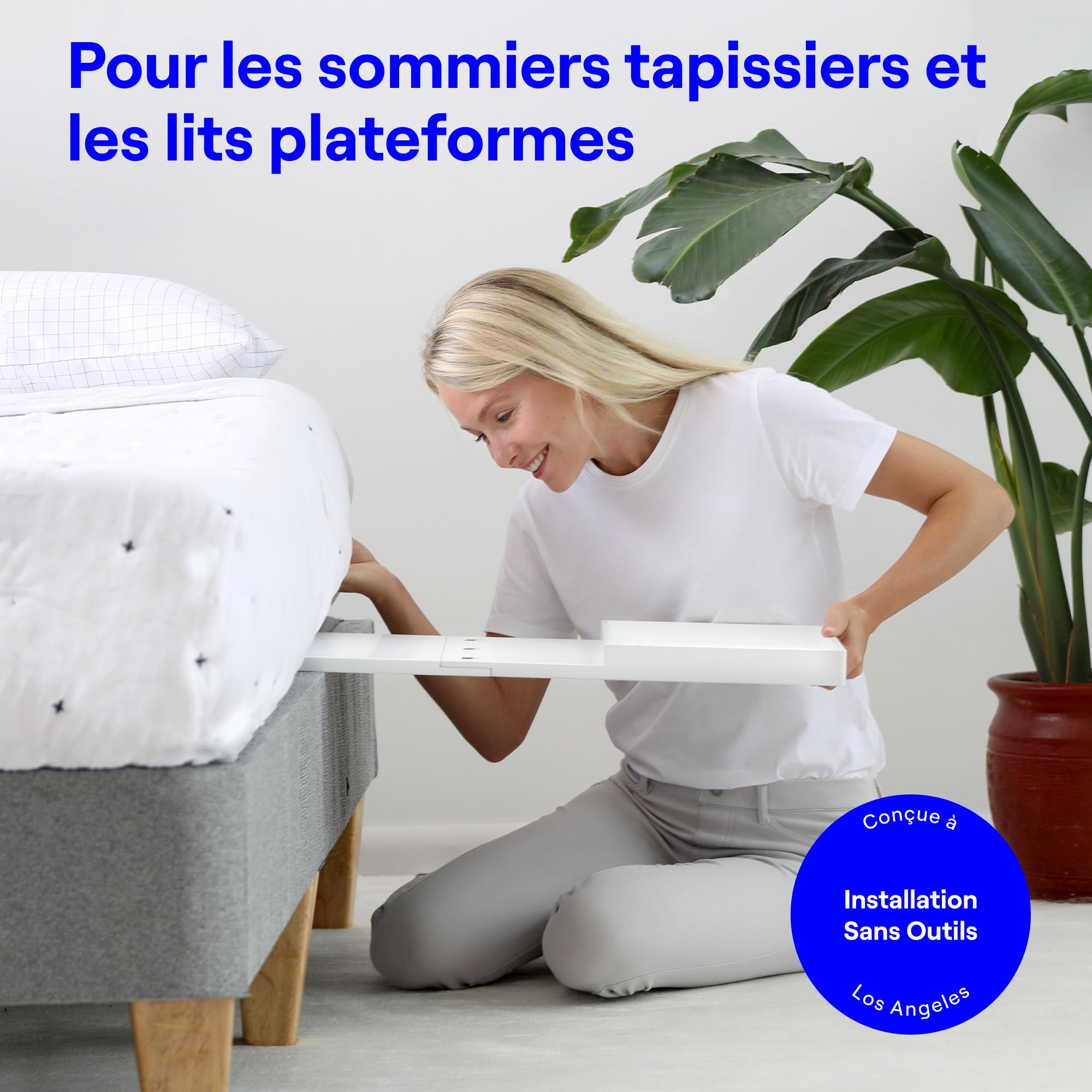 BedShelfie Table de Chevet Suspendue au Lit, Tablette Idéale pour Lits Superposés d'enfants et Chambre Étudiante, Étagère pour Lit Mezzanine, Table de Nuit Clip-on ou à Faire Glisser, Blanc