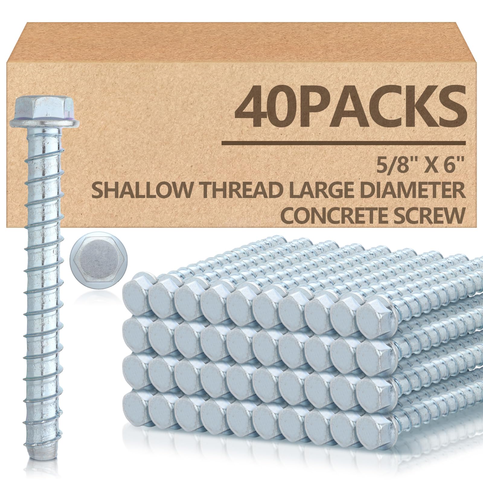 Concrete Anchors & Screws - 50 Pack -21 Concrete Anchors & Screws - 50 Pack -21